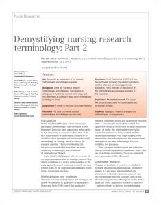 Demystifying nursing research terminology: Part 2