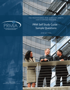 PRM Self Study Guide – Sample Questions