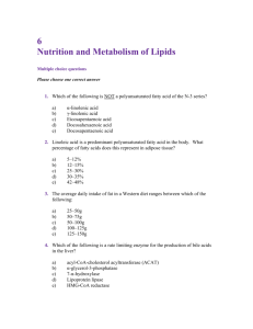 Nutrition and Metabolism of Lipids