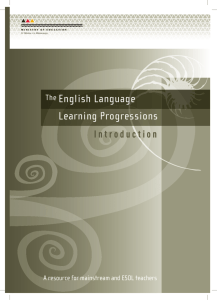 The English Language Learning Progressions Introduction