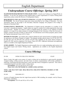 Spring 2013 - UA English - The University of Alabama
