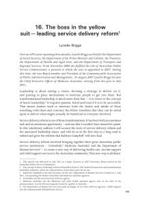 16. The boss in the yellow suit— leading service delivery reform1