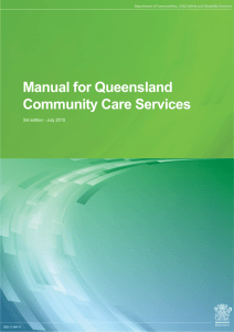 Manual for Queensland Community Care Services