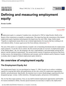 Defining and measuring employment equity (IS 934 A6)