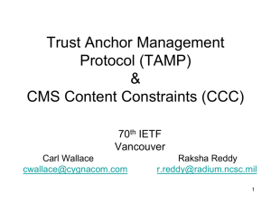 Trust Anchor Management Protocol (TAMP) & CMS Content