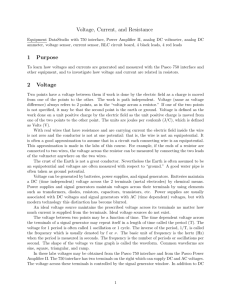 Voltage, Current, and Resistance 1 Purpose 2 Voltage