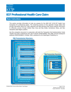 837 Professional Health Care Claim
