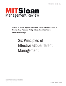 Six Principles of Effective Global Talent Management