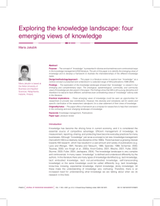 Exploring the knowledge landscape: four emerging