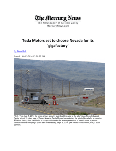Tesla Motors set to choose Nevada for its
