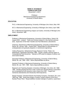 Résumé/CV  - University of Detroit Mercy