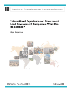 International Experiences on Government Land Development