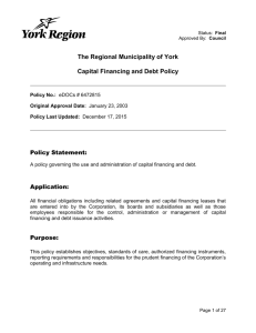 Capital Financing and Debt Policy