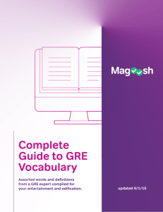 Complete Guide to GRE Vocabulary