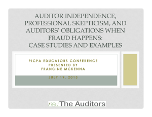 auditor independence, professional skepticism