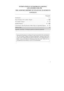 700 The auditor's report on financial statements