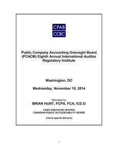 CPAB CEO presents current trends in the audit industry at PCAOB