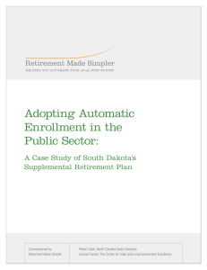 Adopting Automatic Enrollment in the Public Sector