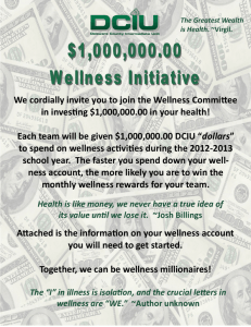 We cordially invite you to join the Wellness Committee in investing
