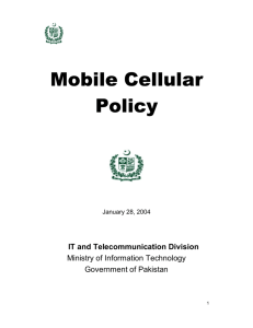 Pakistan Mobile Cellular Policy