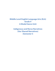 Indigenous and Norse Narratives (Grade 9)