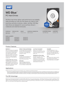 WD Blue Mobile Series Spec Sheet