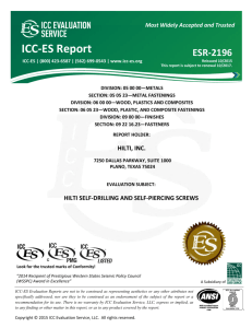 ESR-2196 - Hilti, Inc. - ICC-ES
