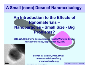 A Small (nano) Dose of Nanotoxicology An Introduction to the Effects