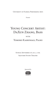 Young Concert Artist: DaXun Zhang, Bass