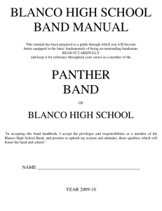 BLANCO HIGH SCHOOL BAND MANUAL PANTHER BAND