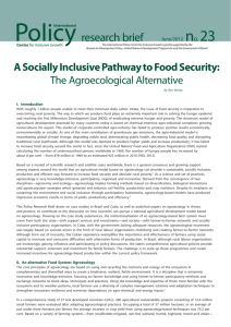 A Socially Inclusive Pathway to Food Security