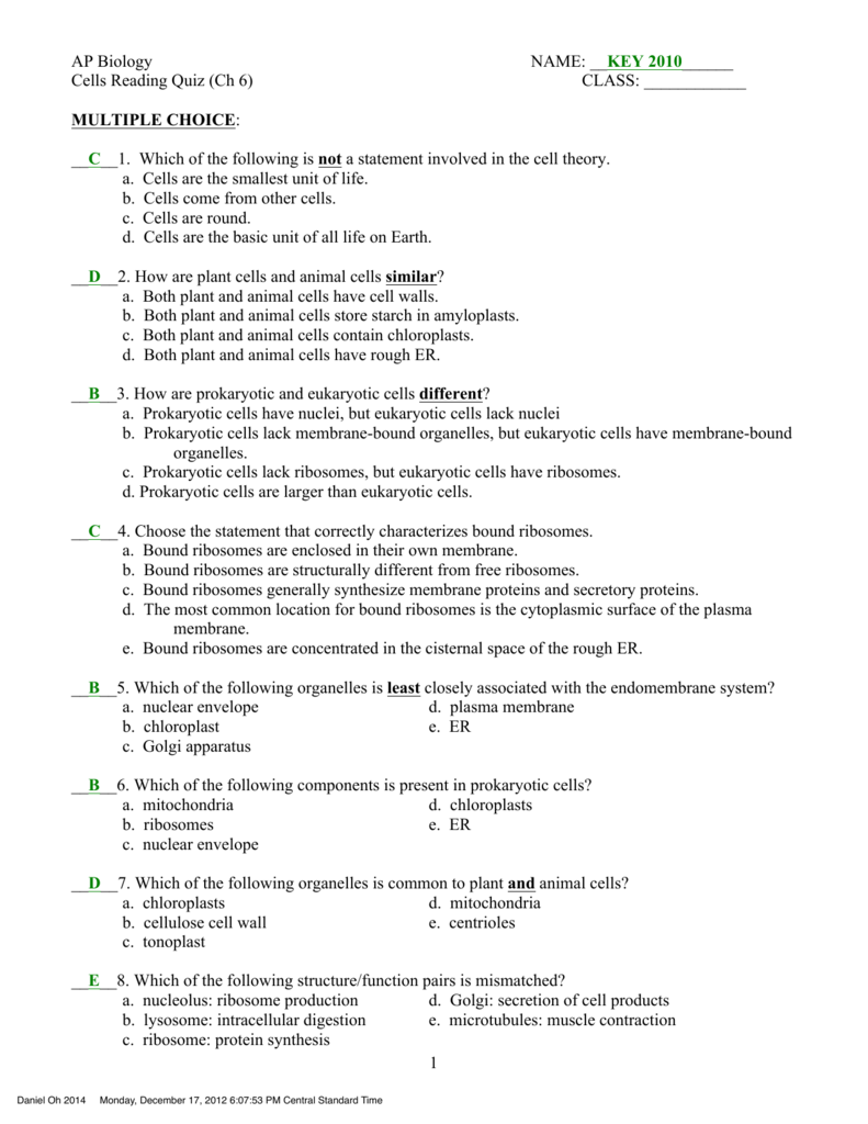 Protein Structure Ap Biology Worksheet Answers