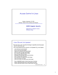 Access Control in Linux - Computer Science