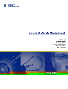 Tenets of Identity Management