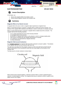 ELECTROMAGNETISM 29 JULY 2014 Lesson