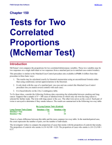 Tests for Two Correlated Proportions (McNemar Test)