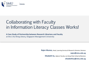 Collaborating with Faculty in Information Literacy Classes Works!