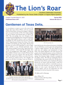 The Lion's Roar - Texas Delta of Sigma Alpha Epsilon