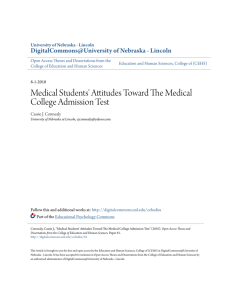 Medical Students' Attitudes Toward The Medical College Admission