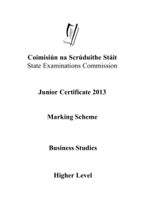 2013 Marking Scheme