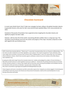 Ethical chocolate - scorecard - Campaign for change