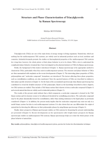 Structure and Phase Characterization of Triacylglycerols by Raman