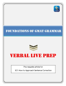 Foundations of GMAT Grammar - e-GMAT