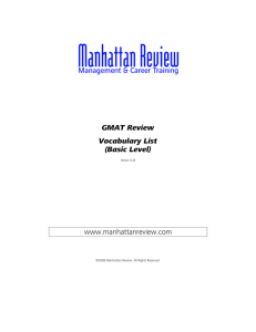 GMAT Vocabulary (Basic Level)