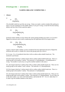 Chemguide – answers NAMING ORGANIC COMPOUNDS: 1