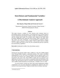 Stock Return and Fundamental Variables: A Discriminant Analysis