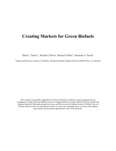 Creating Markets for Green Biofuels