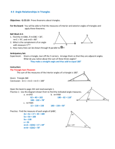 4.3 Angle Relationships in Triangles