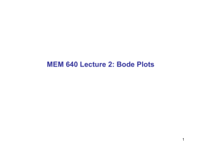 MEM 640 Lecture 2: Bode Plots