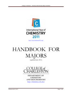 HANDBOOK FOR MAJORS - Department of Chemistry and